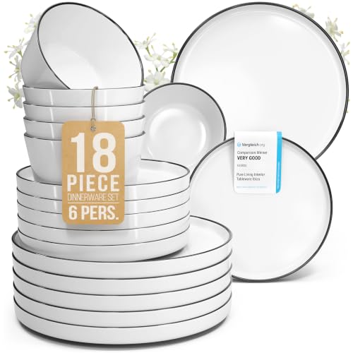 18 Piece White Dinnerware Set for 6 (Scandi White / Set for 6 (18pcs))