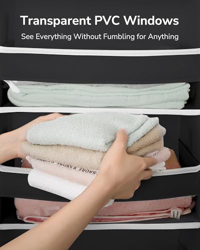 2Pack Over The Door Organizer with 6 Large Pockets 12 Side Pockets Door Hanging Organizer Black Door Hanging (Black / 2 Pack-6 Tier)