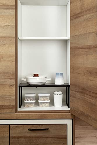 Expandable Cabinet Shelf (Black / 8.26’’D * 14.56-24.6’’W * 8.46’’H)