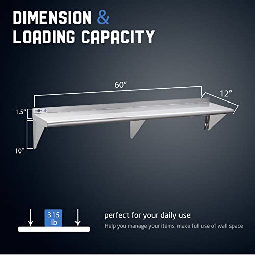 NSF Stainless Steel Shelf 12''x60'' (12"x60")