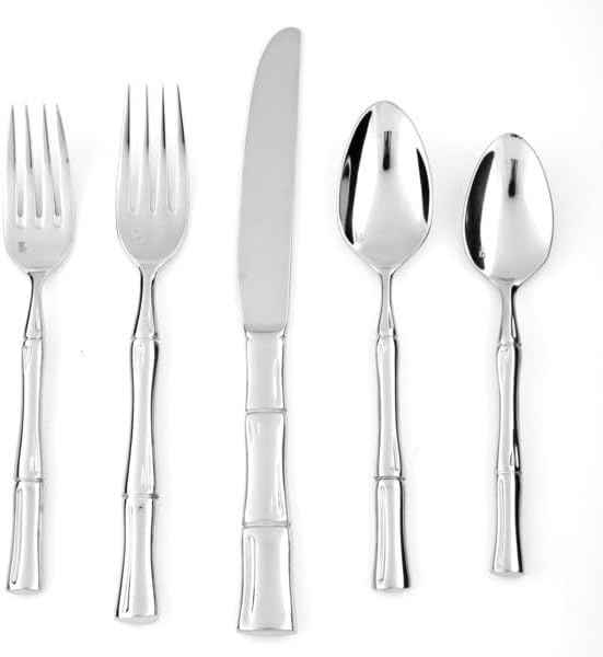 Fortessa Royal Pacific 18/10 Stainless Steel, 60 Piece Flatware Set (Service for 12), Silver