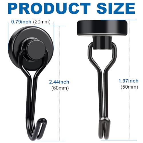 Magnetic Hooks (Black / 0.79in)