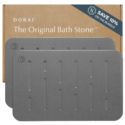 Home Stone Bath Mat Set (Rain Slate / 2 Pack)