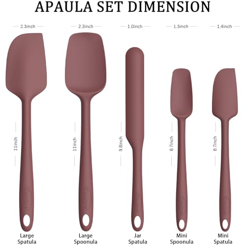 Silicone Spatula Set of 5 (Pure Wine)