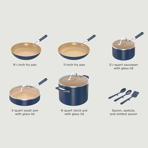 Ceramic Cookware Set (11-piece / Navy Blue)