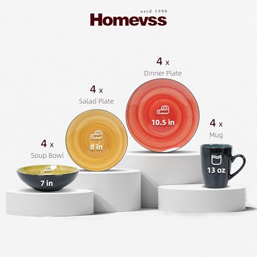 HomeVss Stoneware Sonoma 16pc Dinnerware Set