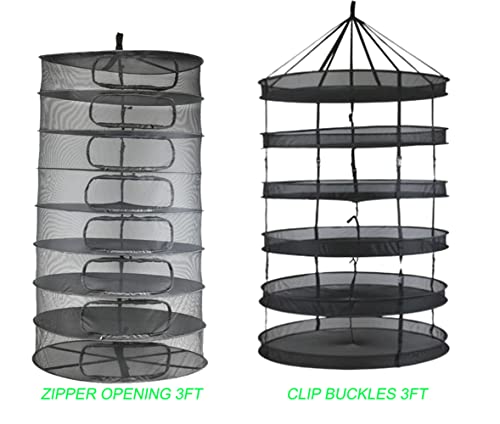 Herb Dry Rack Zipper Opening 3ft Adjustable Center Support Straps NO Sagging Fine Mesh Dry Net