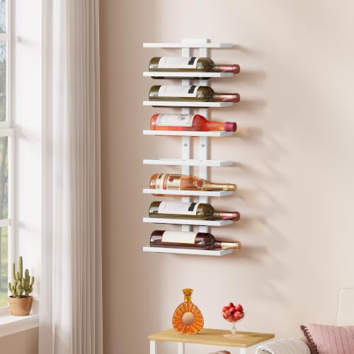 3 Set 8 Tier Wall Mount Wine Rack (3 Pack (24 Bottles) / White)