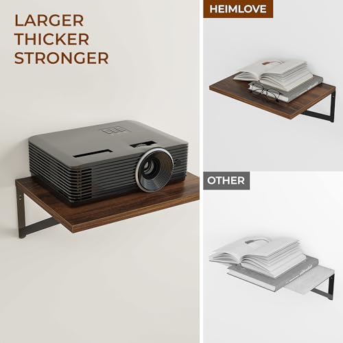 16W x 12D Deep Floating Shelves Set of 3 Walnut (Walnut With Black Metal Bracket / 16wx12dx5.8h)
