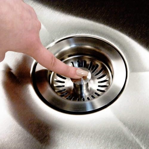 190-9300 - 3-1/2 Inch Stainless Steel Deep Cup Kitchen Sink Basket Strainer, Durable Food Catcher Stopper for Metal Kitchen Sink, Ideal for Filtering Waste and Preventing Clogs (3.5 Inch - Stainless Steel Deep Cup)