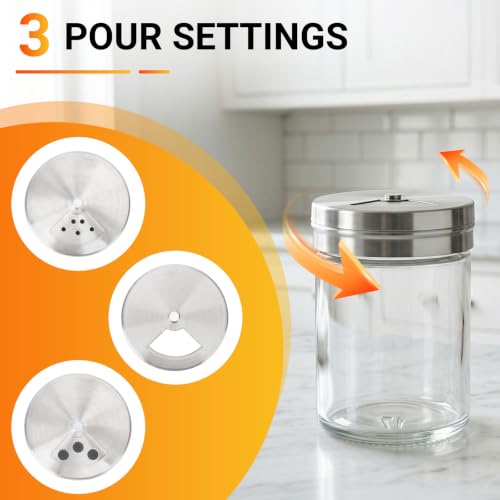 6 Pack 1.7oz Salt Shakers Adjustable Metal Lids (1.7oz / 50ml)