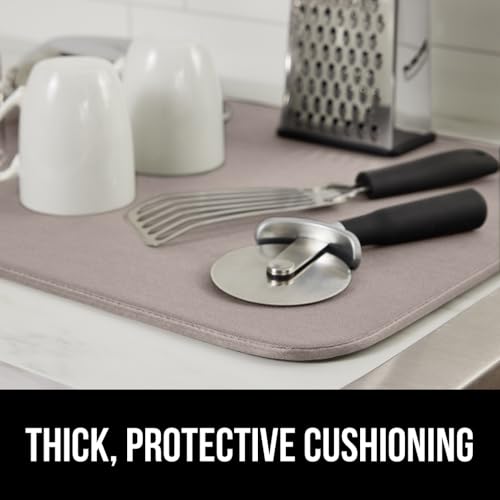 Ultra Absorbent Microfiber Dish Drying Mat (18" x 16" / Microfiber / Almond)