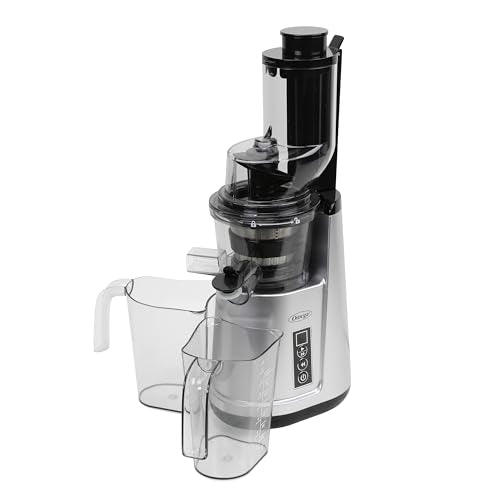Wide Mouth Juicer Compact Vertical Cold Press Vegetable and Fruit Juice Extractor with 3 (Silver Wide Mouth Vertical)