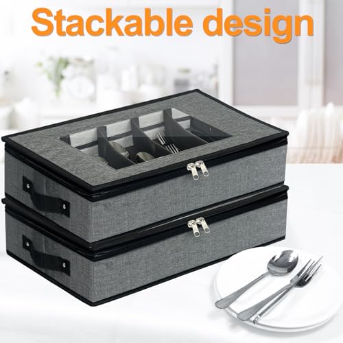 Silverware & Flatware Storage Organizer with Lid (Flatware Utensil Storage)