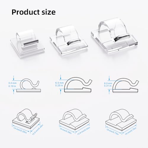 100 PCS Cable Clips Cord Organizer (100 Count)