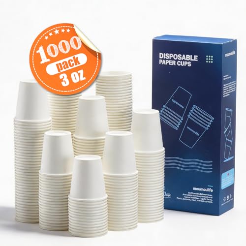 Disposable Paper Coffee Cups 3 oz 1000 Count (White - 3 oz)