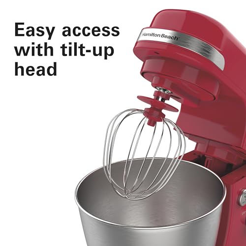 Electric Stand Mixer (Red / 7 Speeds with Whisk & Splash Guard)