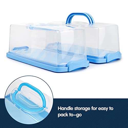 2 Pack Plastic Rectangular Bread Box with Clear Lid