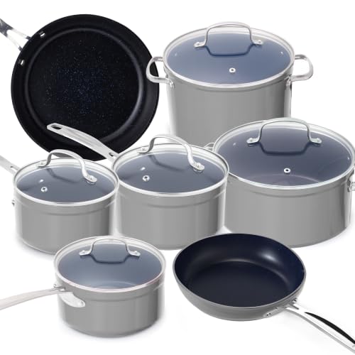12pc Forged Lightweight Cookware Set (Cool Gray (G10))