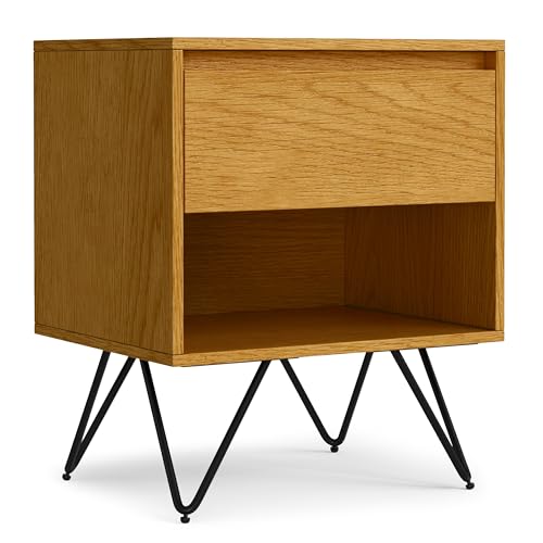 Hunter 20" Wide Bedside Table in Oak Veneer (Oak Veneer / 20 inch)