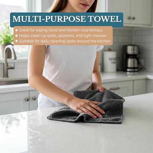 Kitchen Towel Set 8 Pc (Terry - Grey / Kitchen Towel Set - 8 Pack)