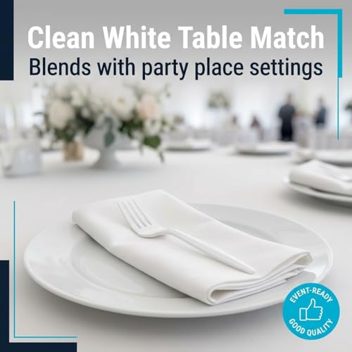Plastic Forks White Heavy Duty Disposable Cutlery (1 Case Forks (1000))