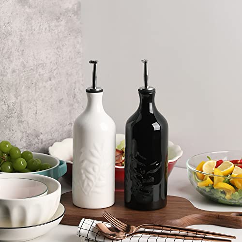 Sweejar 20 Oz Ceramic Oil Dispenser Bottle (Black / 20 oz, Set of 1)