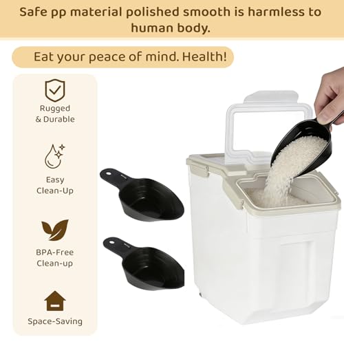 50 Pound Large Food Grade Container for Rice Flour Sugar (50lbs)