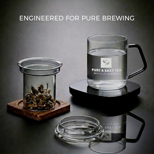 Glass Tea Infuser Mug with Lid