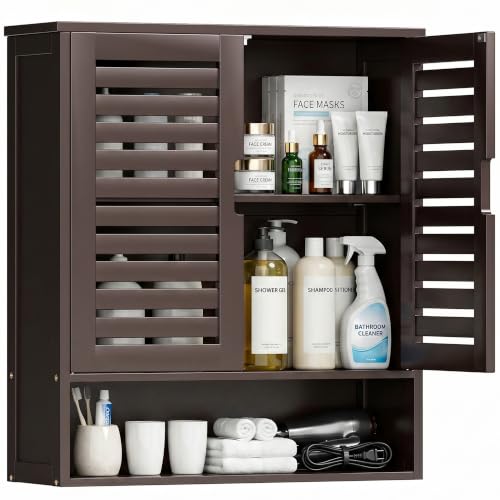 Bathroom Cabinet Wall Mounted (Brown)