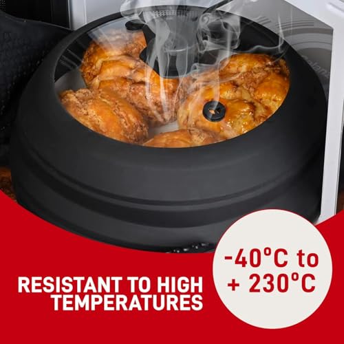 Microwave Splatter Cover Glass 11.8 Inch (BLACK)