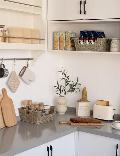 Pantry Baskets for Organizing (Natural(Seagrass) / 13 ½"L x 10 ¾"W x 5"H)