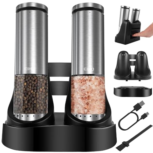 Electric Salt and Pepper Grinder Set USB Rechargeable