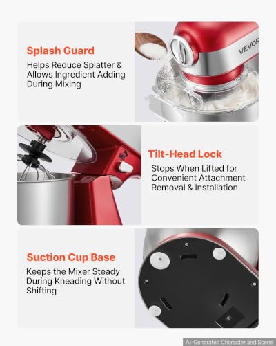 5.3 Qt Tilt Head Stand Mixer 400W Metal Electric Dough Mixer (5L)