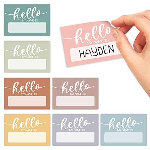 Self Adhesive Name Tags Sticker (Colorful Hello)