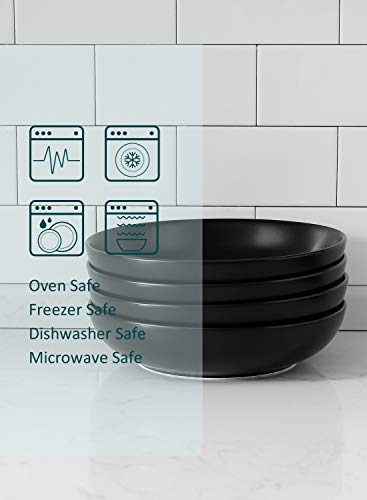 Matte Black Pasta Bowls Set of 4 (4 Count)