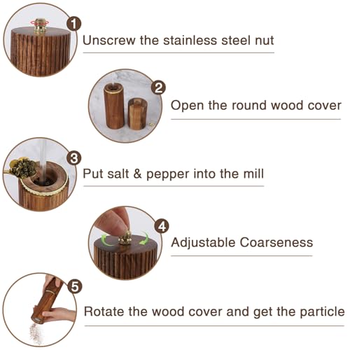 Wooden Salt and Pepper Grinder Set