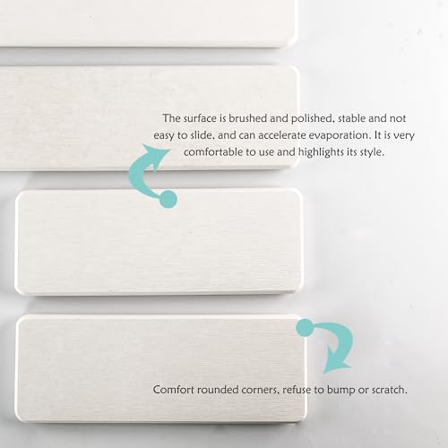 2Pcs Stone Soap Trays Water Absorbing Diatomite Coaster (White / 8.7" x 3.2")
