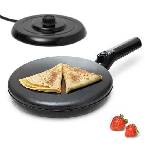 Cordless Electric Crepe Maker (8 Inch Cordless / Cardless / Black)