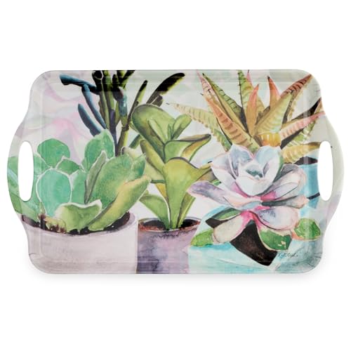 Large Handled Tray (18.9" x 11.6" / Succulents)