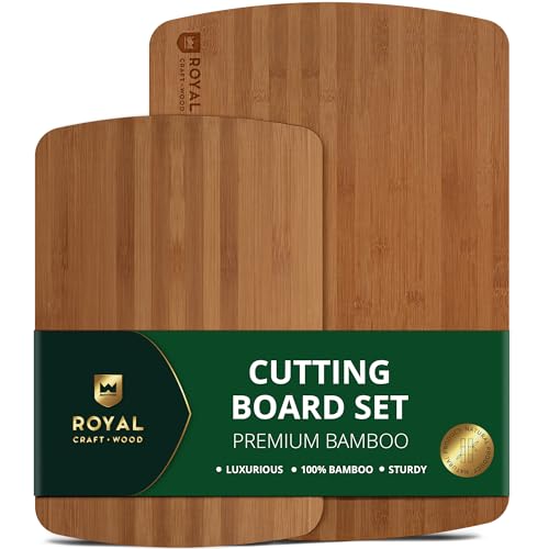 Wooden Cutting Boards for Kitchen Meal Prep & Serving (2-Piece / Carbonized)