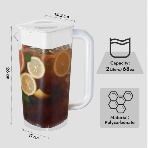 Plastic Pitcher with Lid (White/Red)