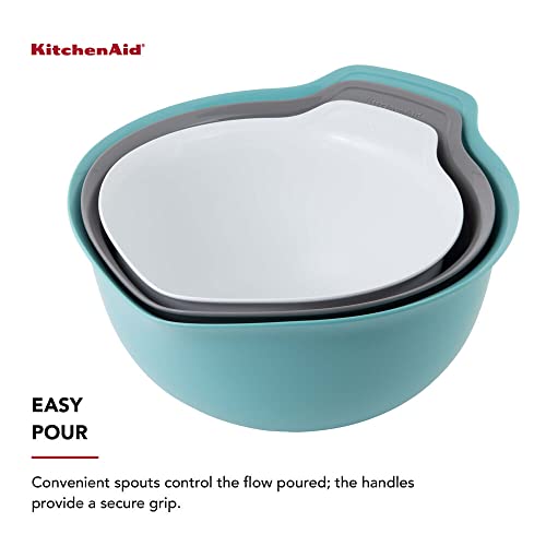 Universal Nesting Plastic Mixing Bowls (Aqua Sky White Gray / Set of 3)