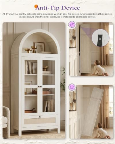 71'' Arched Pantry Cabinet (71'' / White)