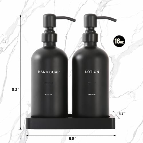 Black Soap Dispenser Bathroom Set (Black Pump & Black Bottle)