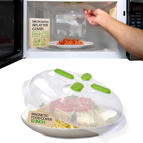 Magnetic Microwave Splatter Cover for Food (Green)