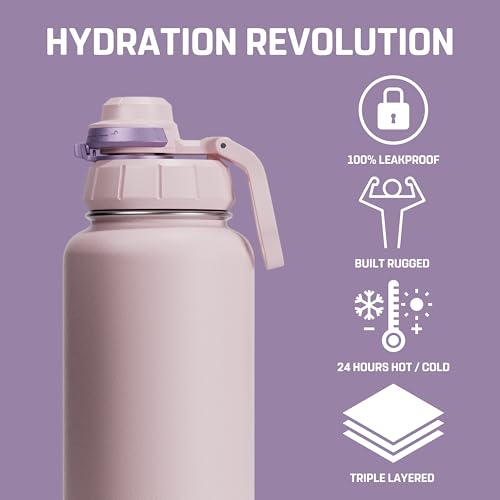 Vessence 32 Oz Stainless Steel Tea Infuser Bottle for Loose Leaf Tea (Denali Lilac / 32 Oz)