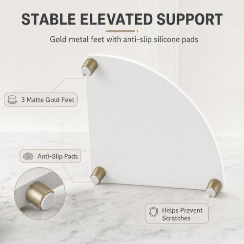 Corner Counter Shelf (8.5"x 8.5" - White - Fan-shaped)