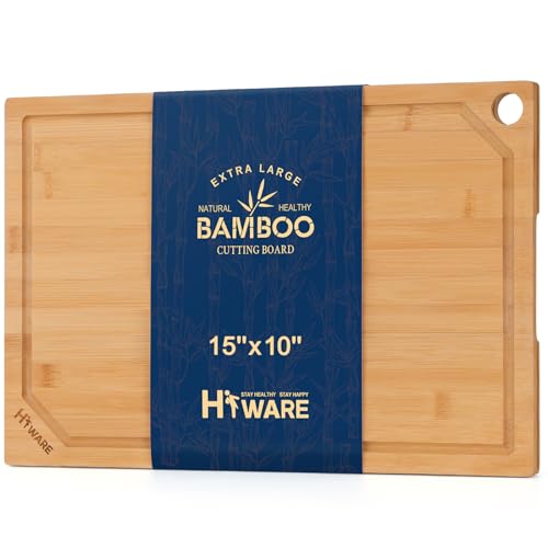 Bamboo Cutting Board for Kitchen (Natural / 15"L x 10"W)