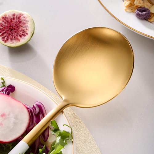 White Gold Salad Serving Utensils (White Gold)